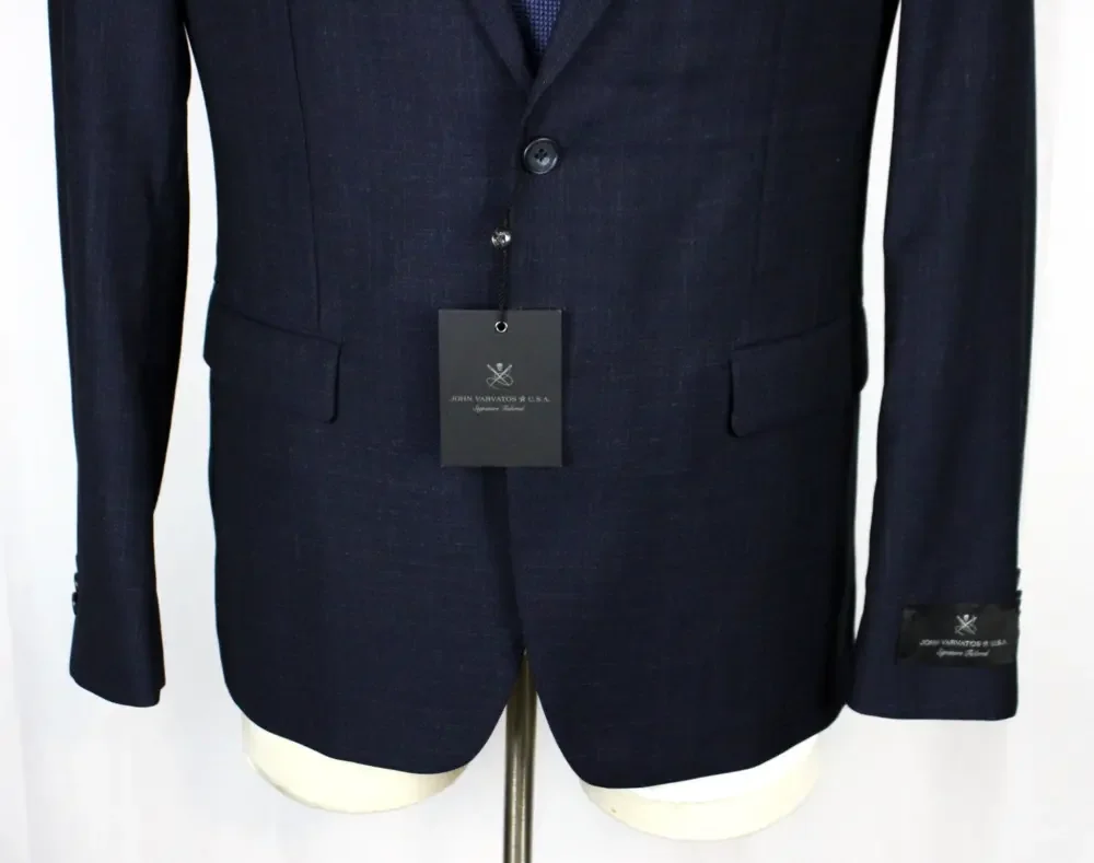 John Varvatos Bleecker Jacket Mens 42 R Navy Crepe Reda Wool Blazer Sport Coat